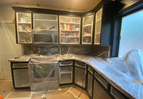 During Cabinet Painting