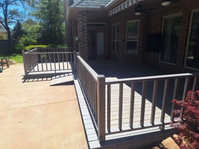 deck railing staining