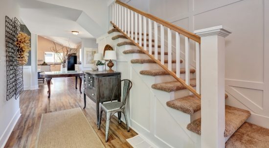 staircase entrance with white walls