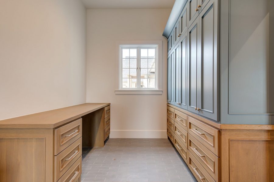 blue and natural wood cabinets Preview Image 1