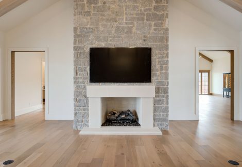 Gray Stone Fireplace