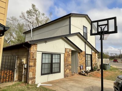 front view of home with natural brick