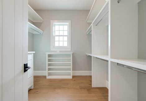 walk in closet painted white
