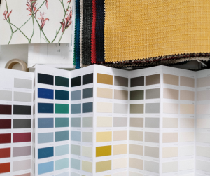 color palettes laid out to choose color for front doors