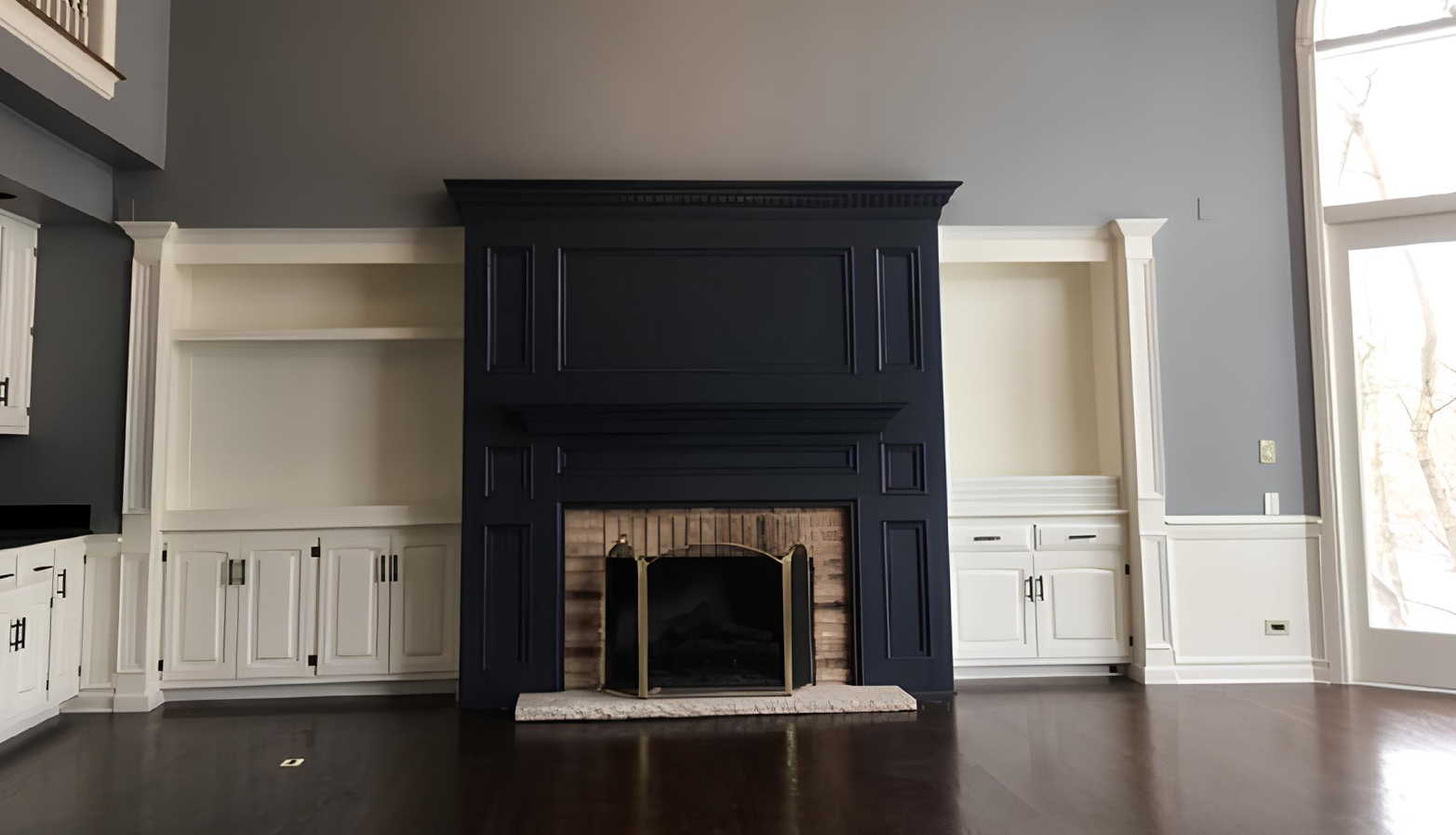 Fireplace Cabinetry | Stain to Paint Conversion After