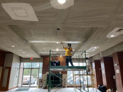 during ceiling repair