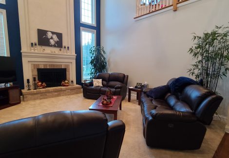 accent wall painted in a great room in Lake Barrington, Illinois.