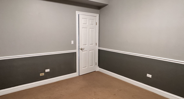 two-tone painted interior walls