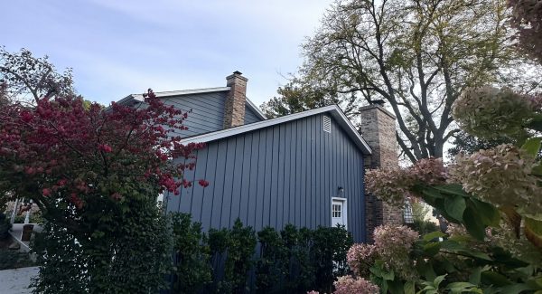 blue painted home exterior