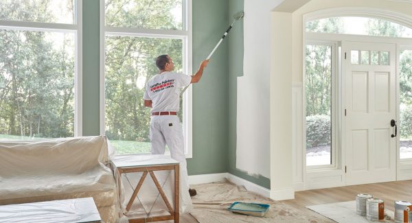 Interior painting contractors paint the walls and ceilings in your rooms.