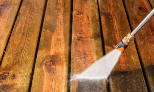 Power Washing a Deck