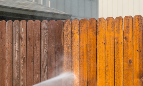 Power Washing a Fence