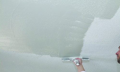 skim coating a ceiling