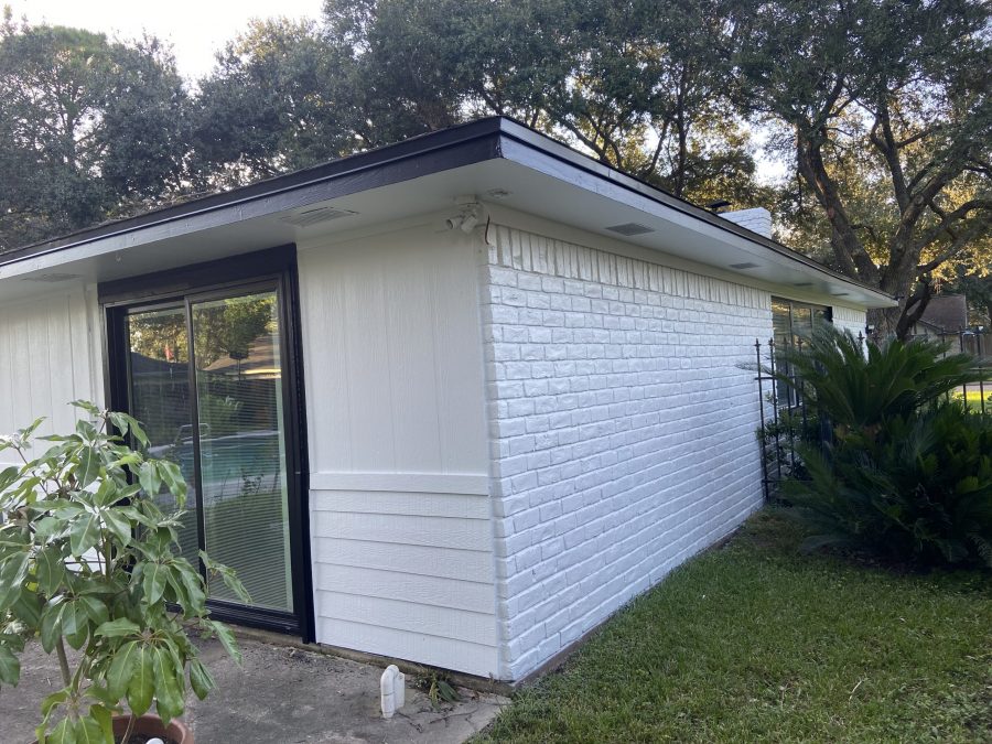 brick exterior rear view white and black painting Preview Image 4