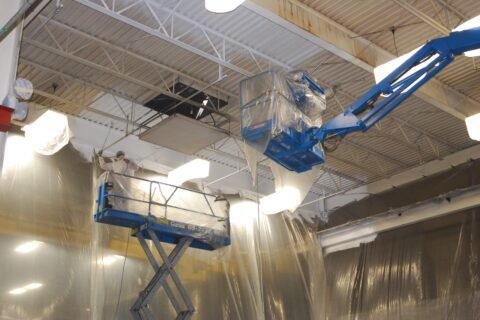 Dryfall painting in process