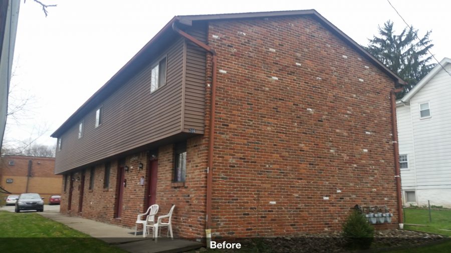 Siding, brick, and doors before restoration Preview Image 3