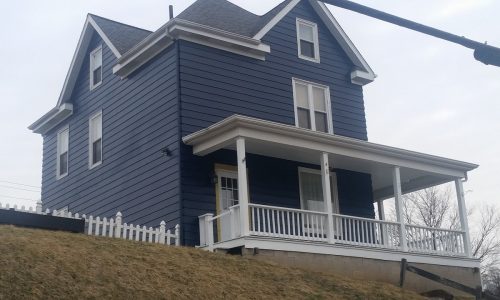 Dark Blue and White Exterior