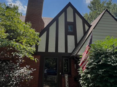 Tudor house painting in Mt. Lebanon, Pa.