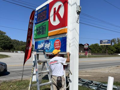 A commercial painting job at Circle K in Glen Dale, WV.