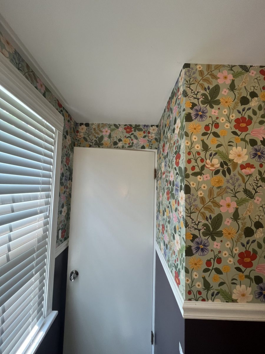 home bathroom with floral wallpaper Preview Image 1