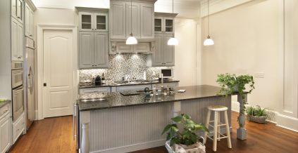 Residential Interior Kitchen Walls and Trim Painted ...