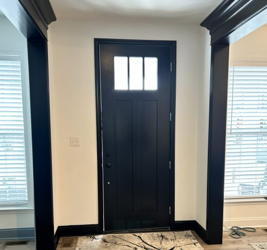 black painted front door