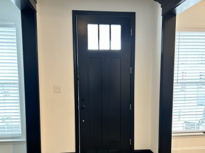 black painted front door