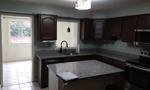 A dark cave-like kitchen