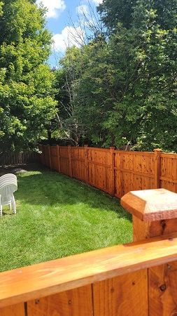 Fence after staining by CertaPro Painters of Plainfield