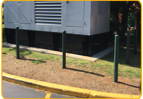 Commercial metal safety barriers painted in Plainfield
