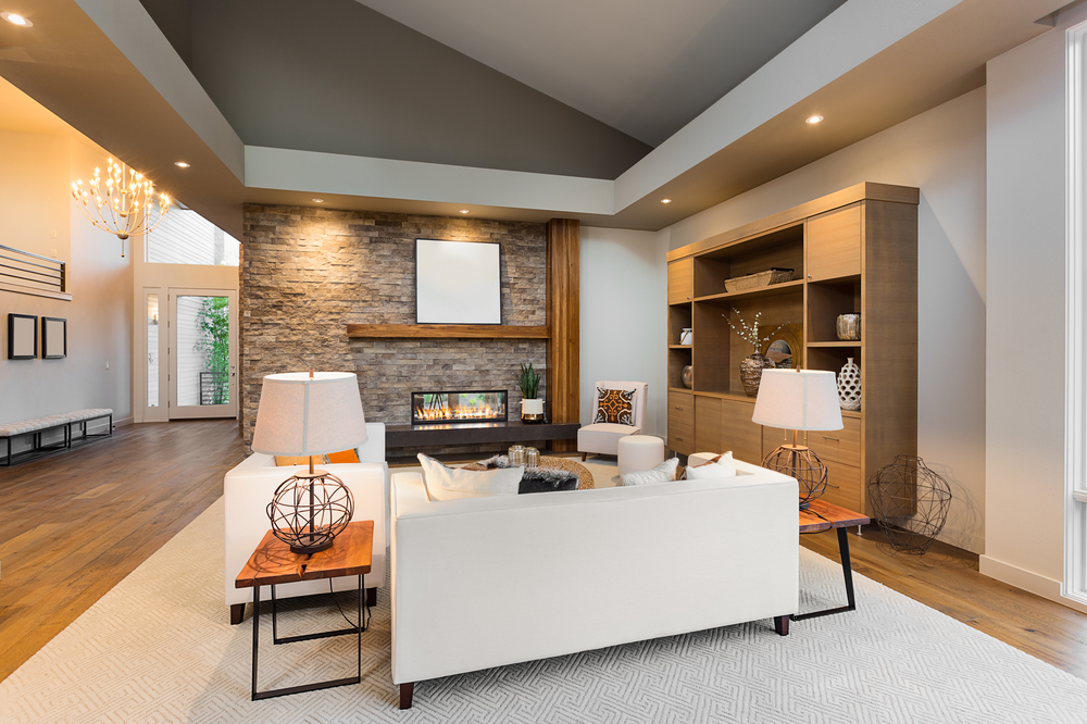 Modern, Open Concept Living Room