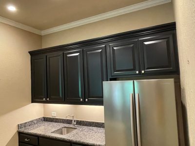 black cabinets