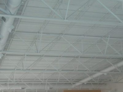 Interior ceiling painted at community center