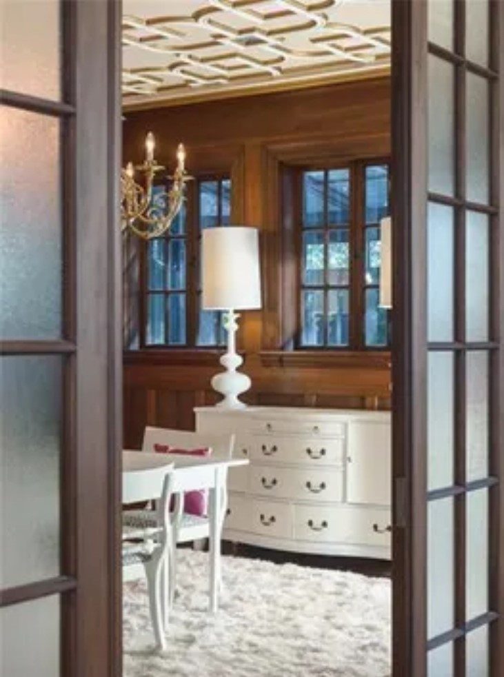 wood paneled room with patterned inlay ceiling Preview Image 3