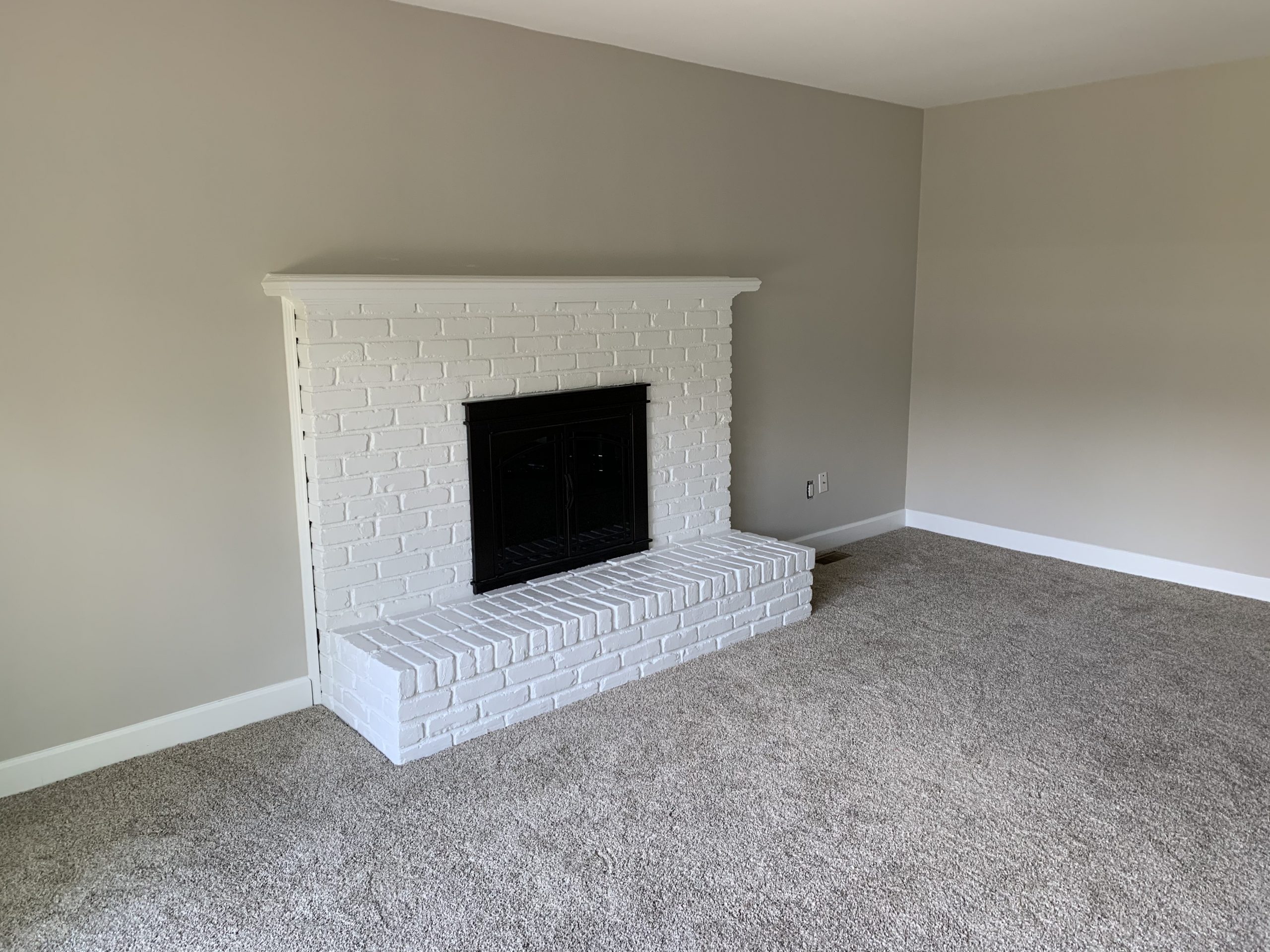 Painted Brick Fireplace