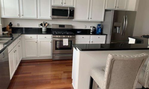 White Cabinets with Dark Counter Tops