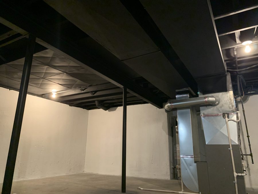 basement remodel - walls, ceiling and floors (after)