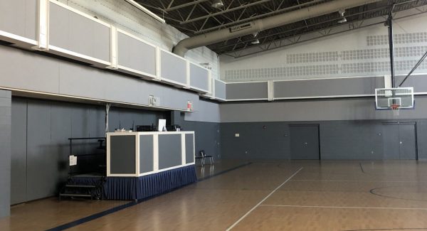Interior Gym repainted with gray colors