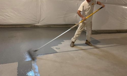 Basement Floor Coating Application