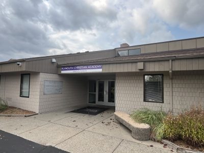 exterior painting at Plymouth Christian Academy