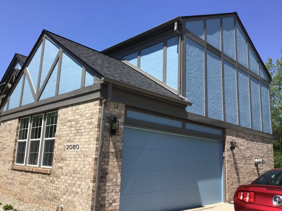 Side Profile of Tudor Style Home Repainted Preview Image 1