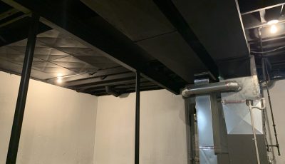 basement remodel - walls, ceiling and floors (after)