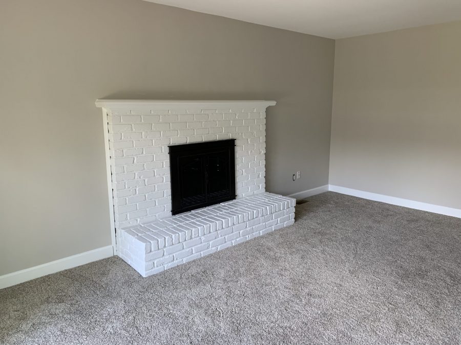 Painted Brick Fireplace
