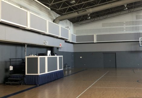 Interior Gym repainted with gray colors