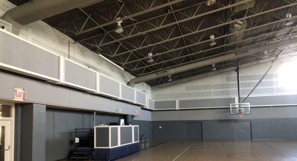 Interior Gym repainted with gray colors