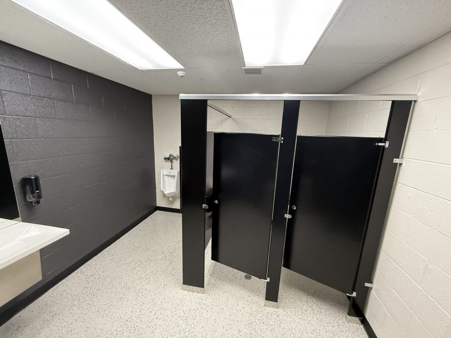mens restroom stall doors painted black Preview Image 4