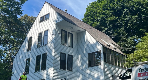 White Cedar Siding Exterior Painting Setauket, NY