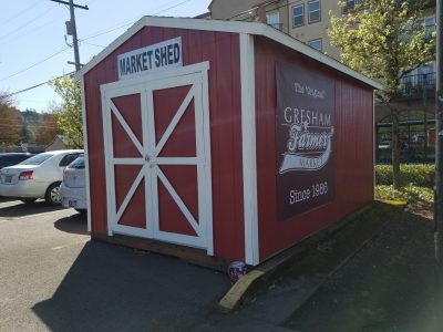 gresham farmers market shed painted red