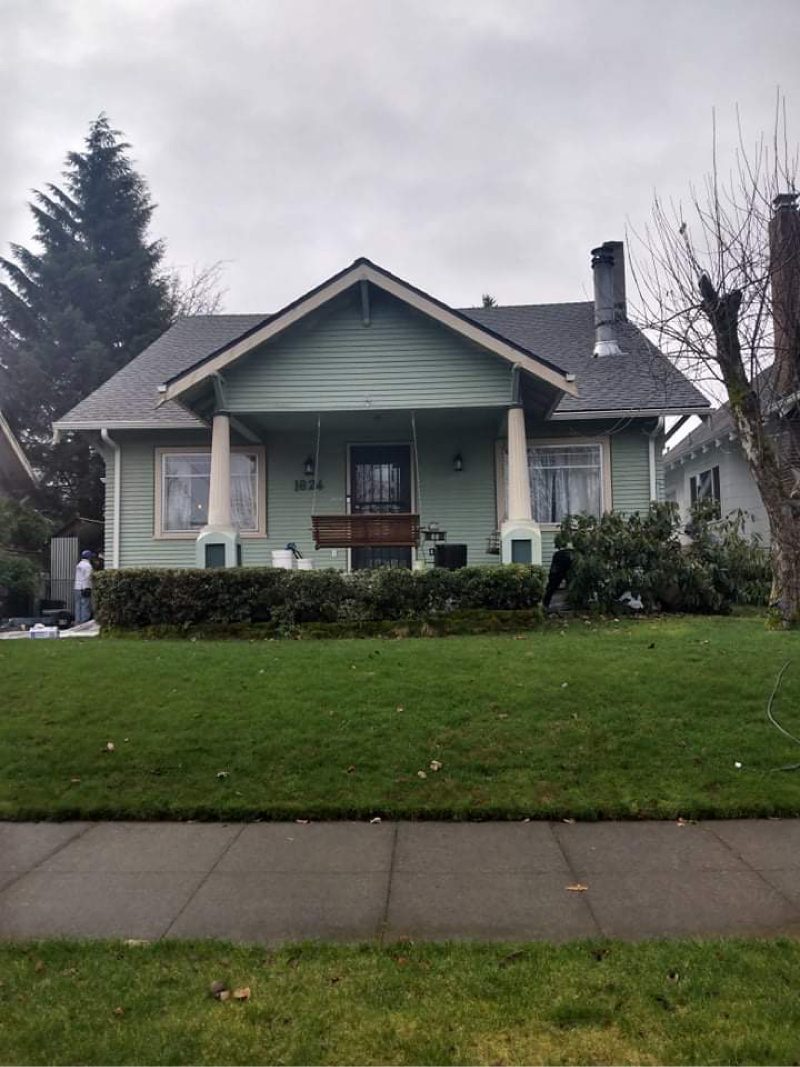 kenton home before paint job seafoam green chipping paint Preview Image 13