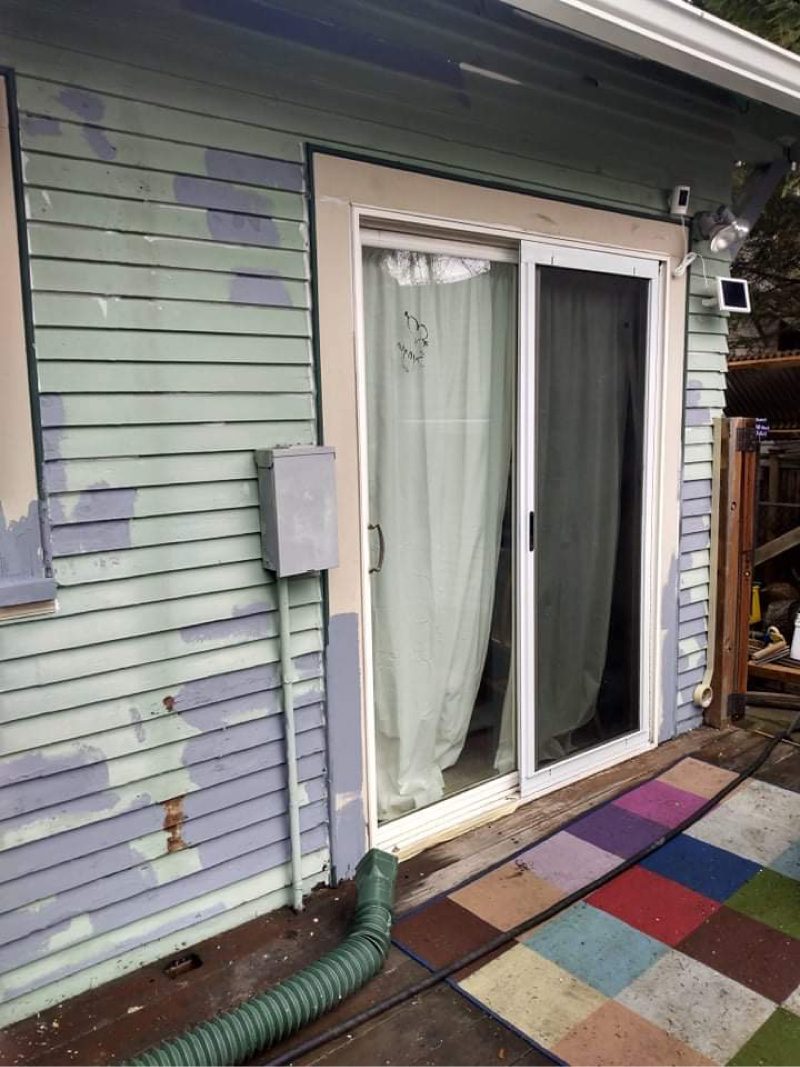 kenton home before paint job seafoam green chipping paint Preview Image 15